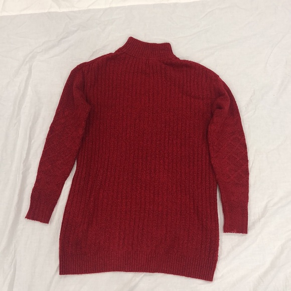 Red Reitmans Knit Mock Neck Sweater Tunic - Picture 2 of 5